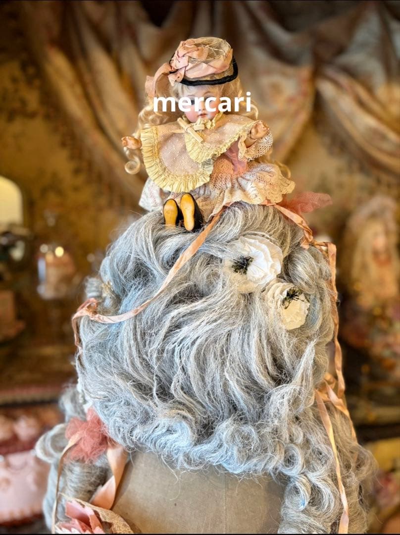 ★SALE★フランス　アンティーク　ヴィンテージ　希少　オペラ　ロココ　ウィッグ