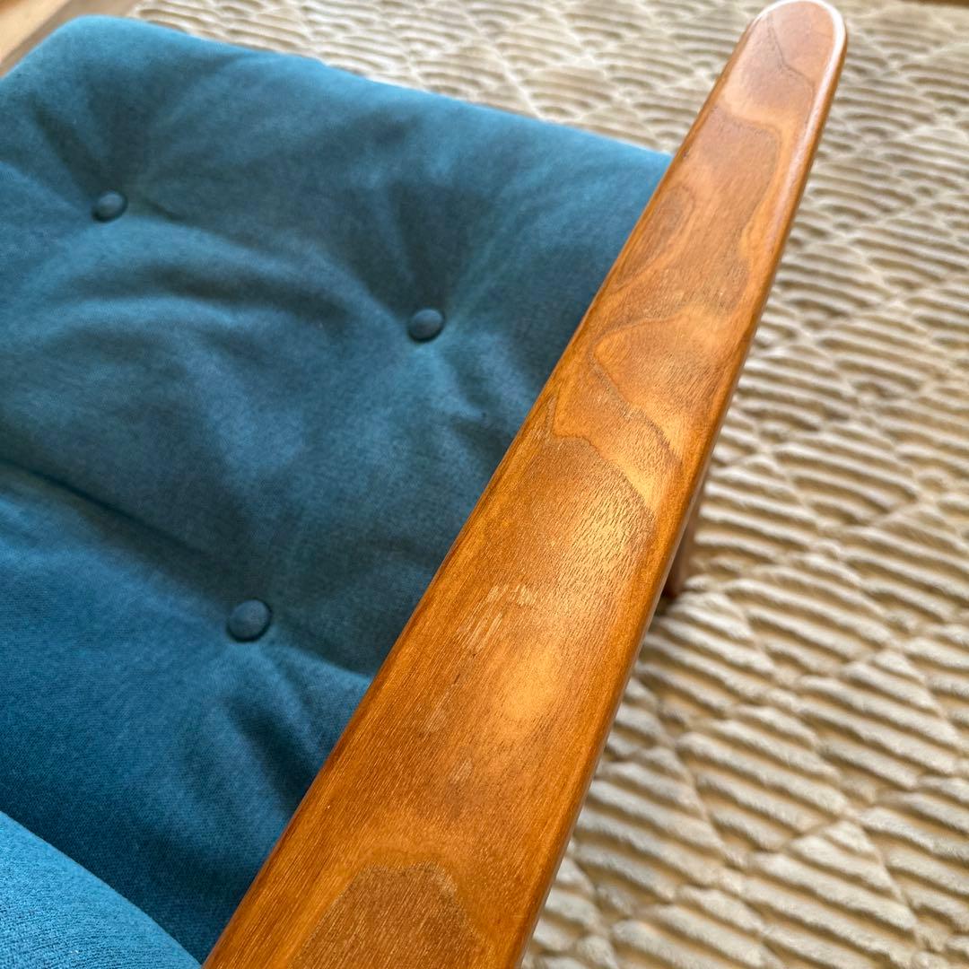 【マルニ60】ウォールナット&ブルー　1人掛けソファ