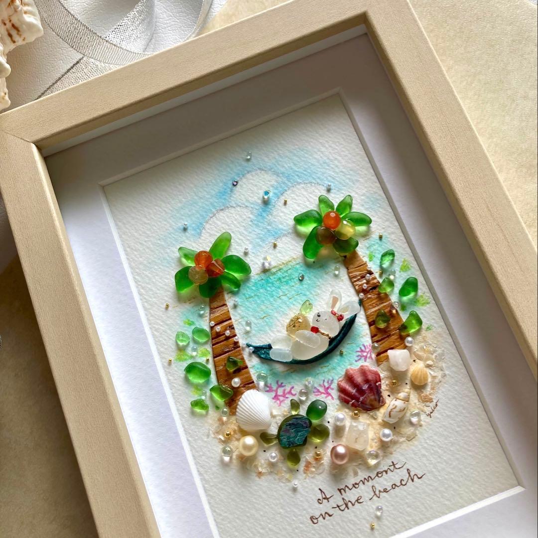 misa　オーダー受付　シーグラス／天然石／フレームアート