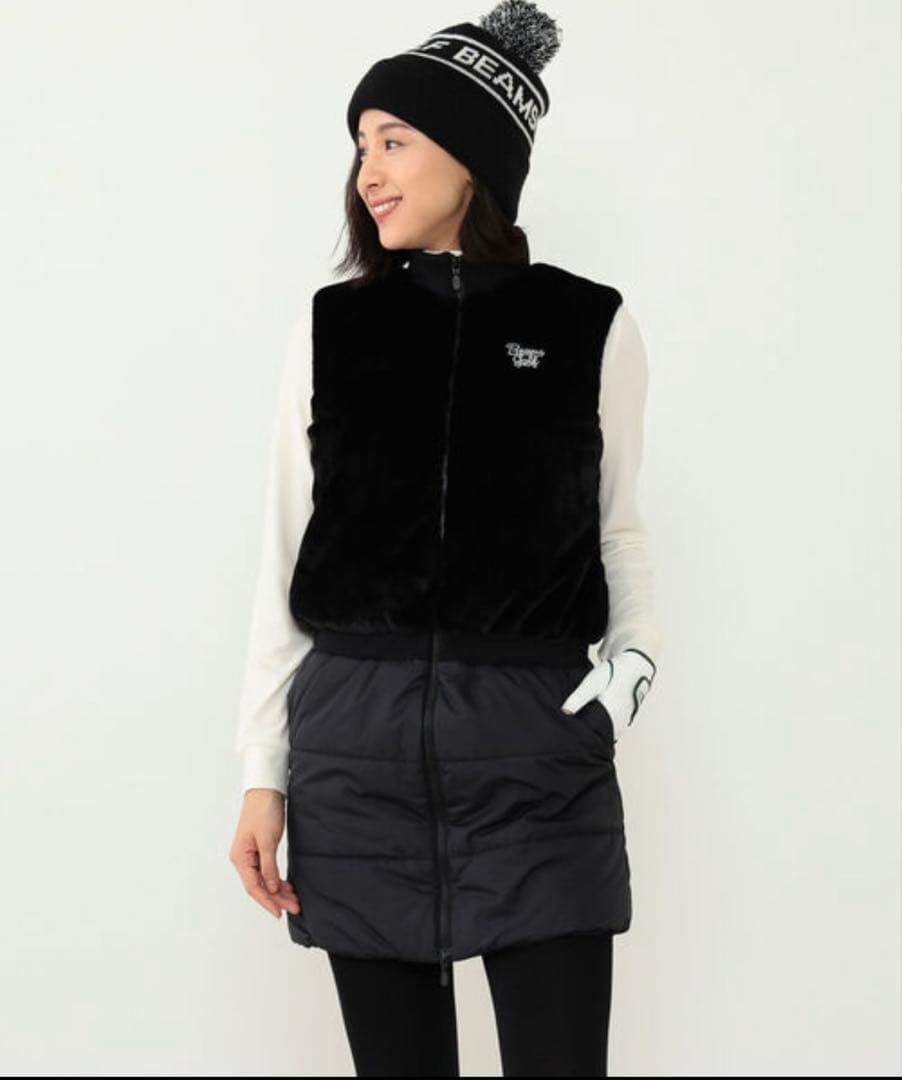 ビームスゴルフ 中綿ボアドッキングワンピース　刺繍ロゴ　BEAMS GOLF