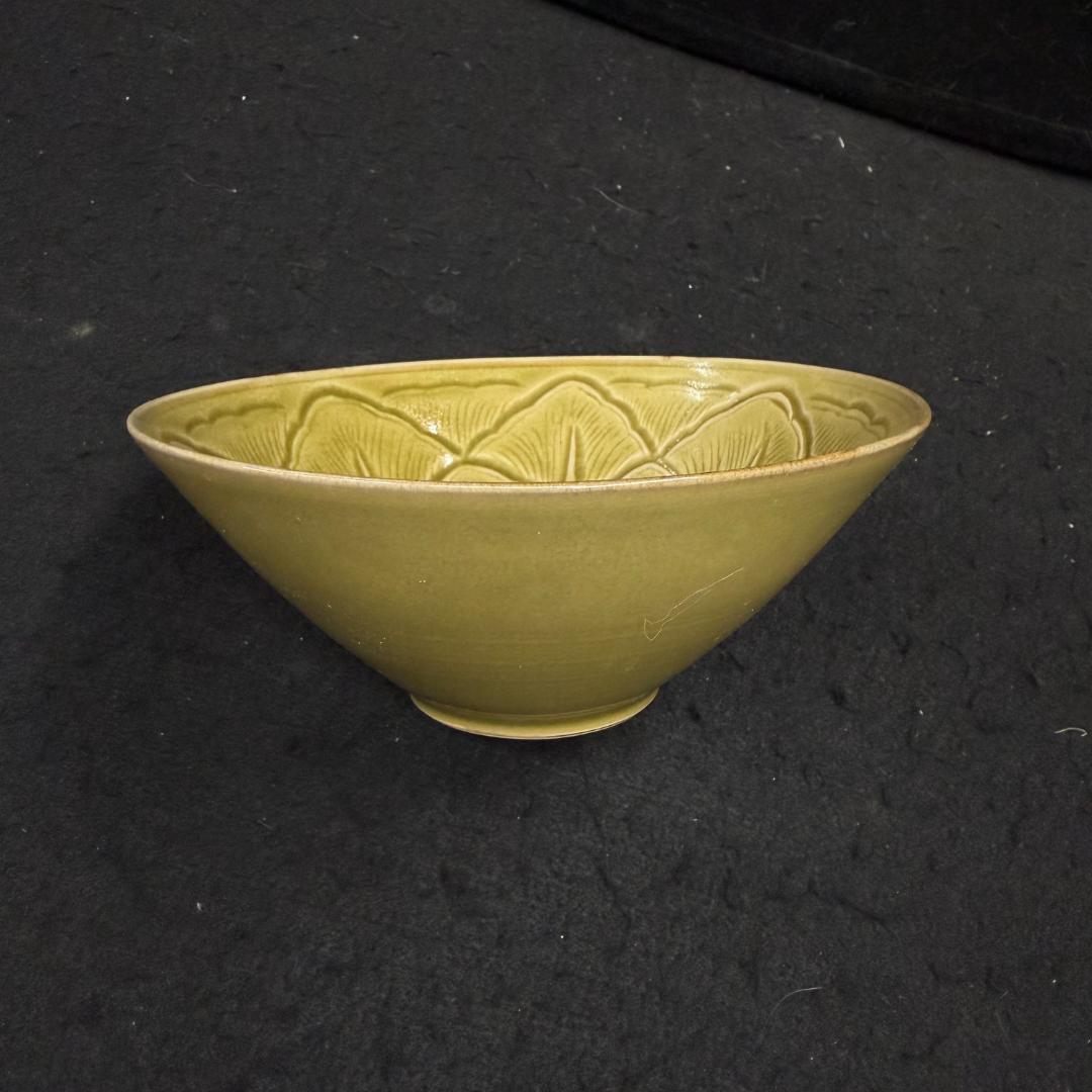 今村博 鴻臚館 復元青磁花文碗 共箱 共布 茶道具