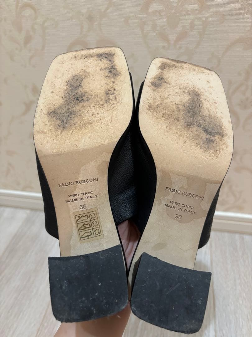 c*e様 【美品】FABIO RUSCONI レザー オープントゥ ミュール