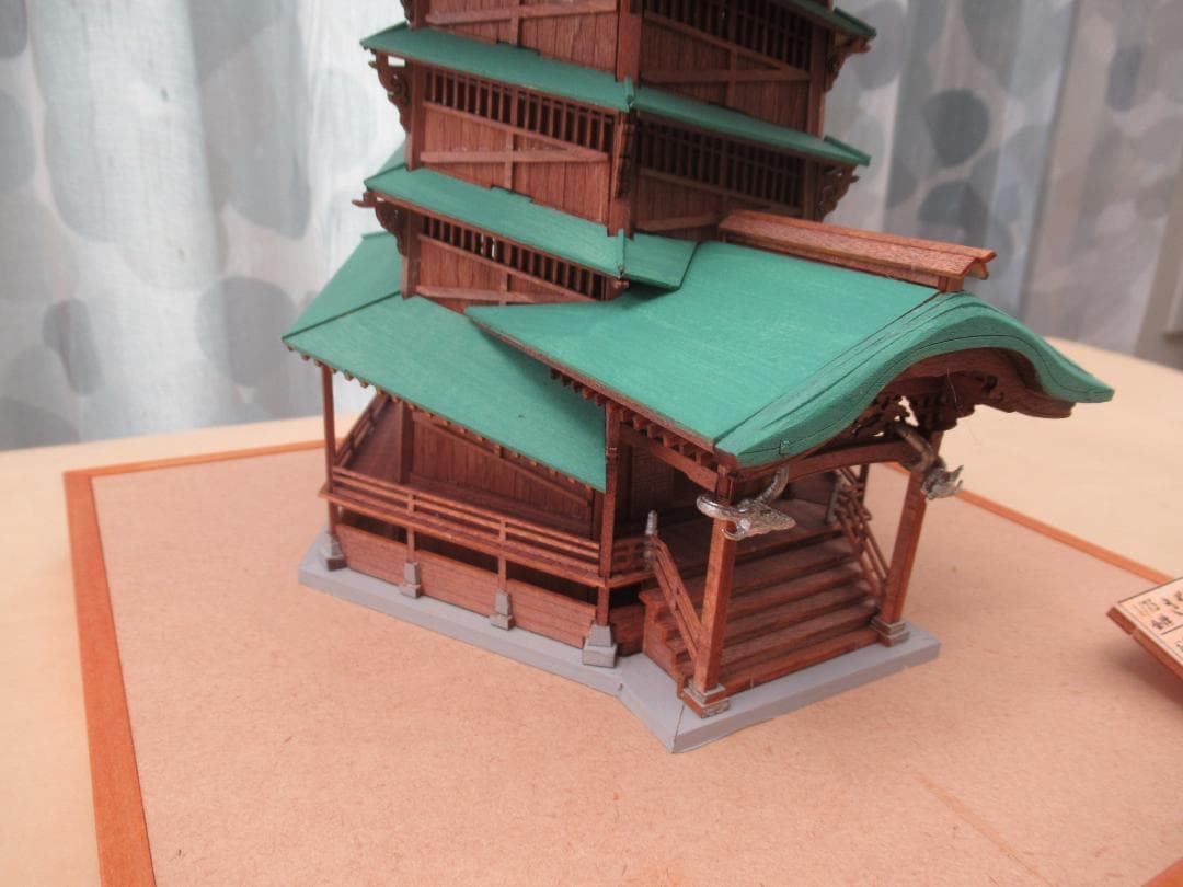 【完成品】会津さざえ堂模型　縮尺１／７５　高さ約１５ｃｍ