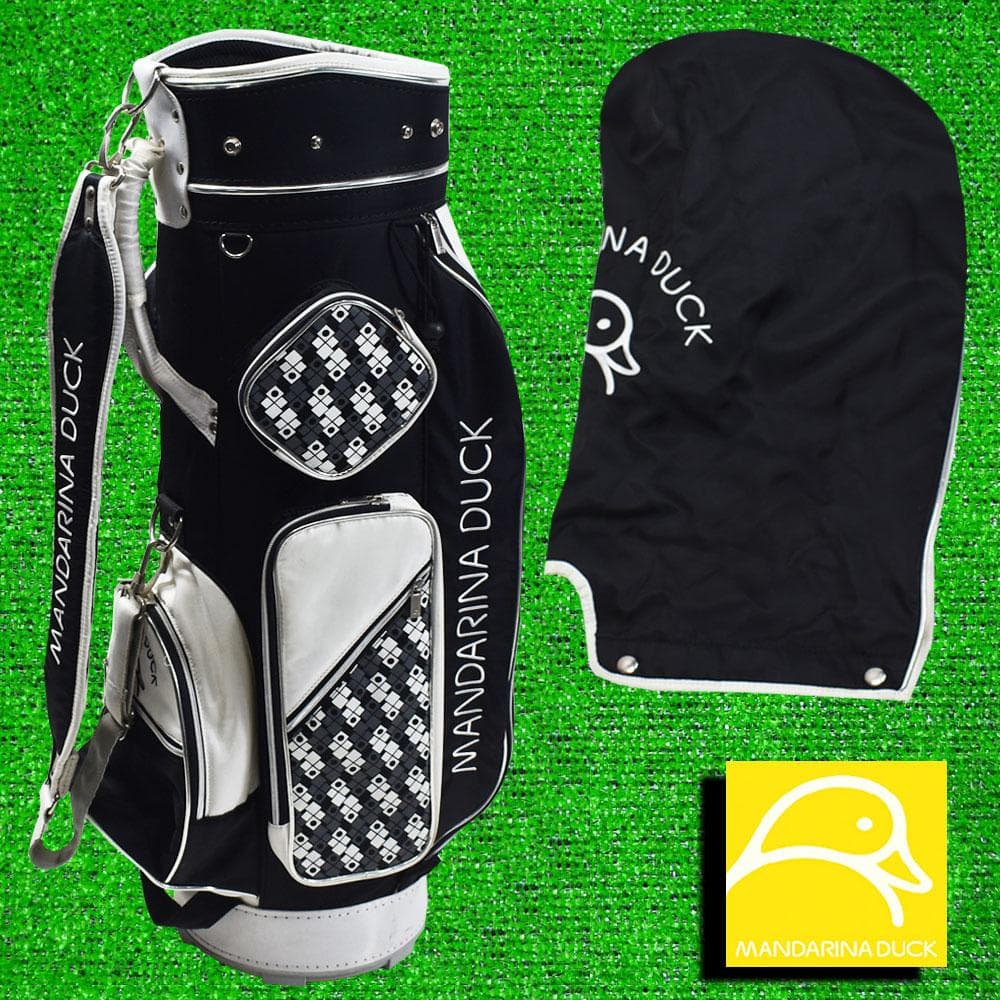 マンダリナダック/Kasco レディース キャディバッグ【黒×白】美品！