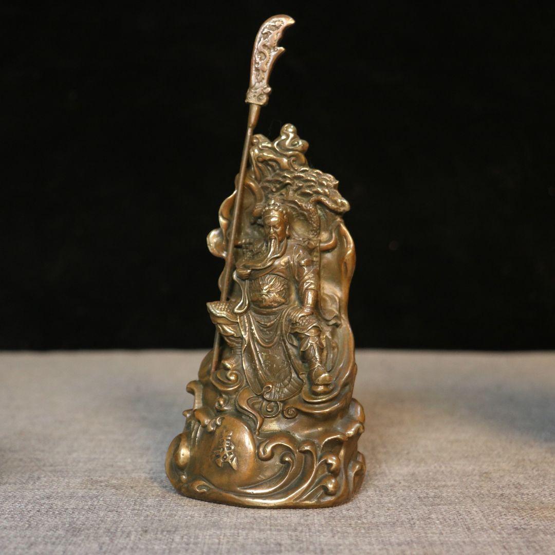 銅器 銅像 武財神 関羽 関二爺仏像 置物 開運 風水 招財 工芸品