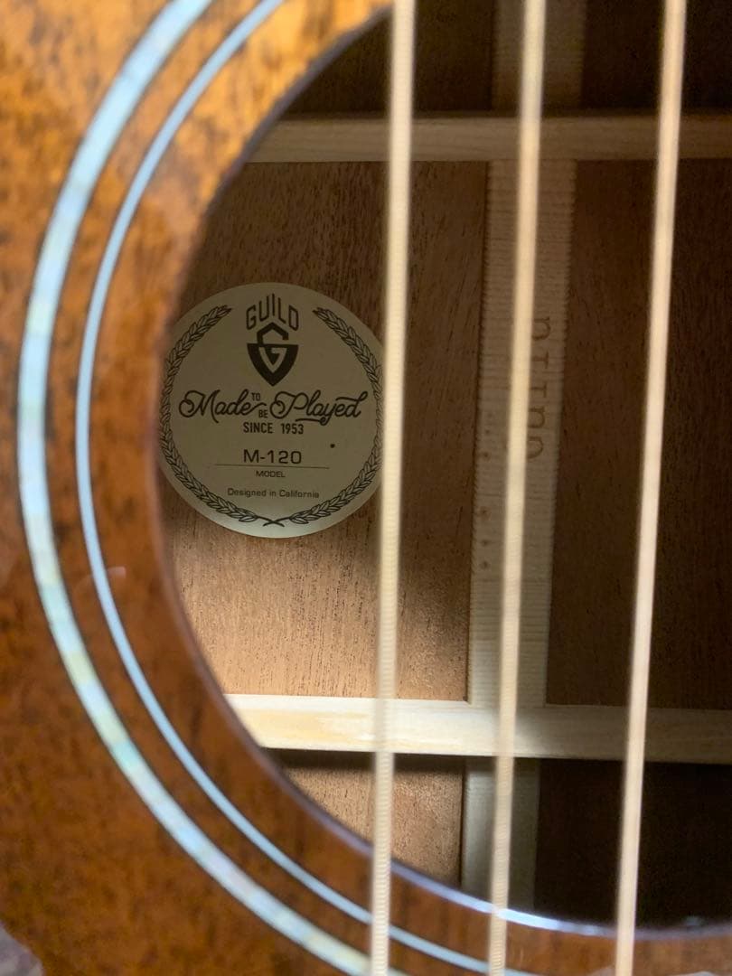 GUILD M-120 オール単板・マホガニー アコギ 底面にクリア浮きあり