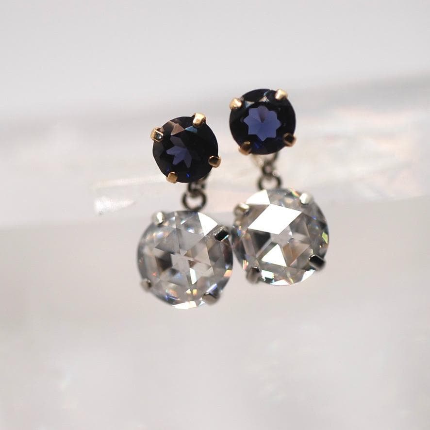 ローズカット5mmモアサナイトPt900ピアスチャーム