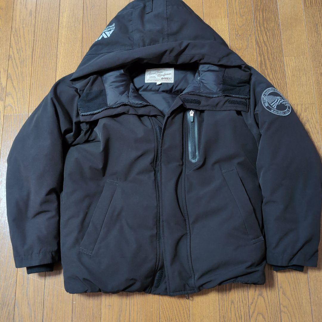 AVIREX フード付きダウンジャケット M ブラック