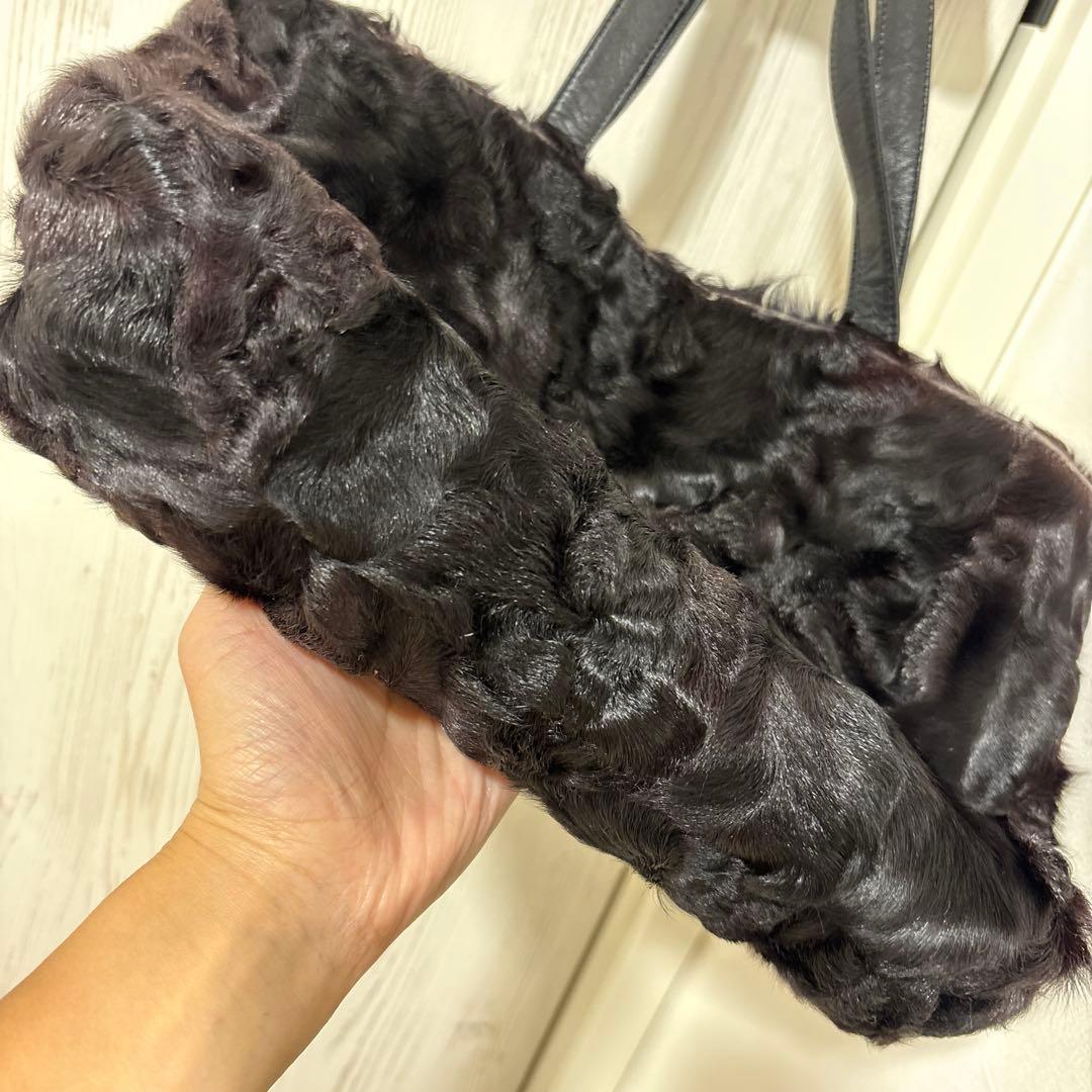 LOEWE ✨️ロエベ　リアルファー トートバッグ　ブラック