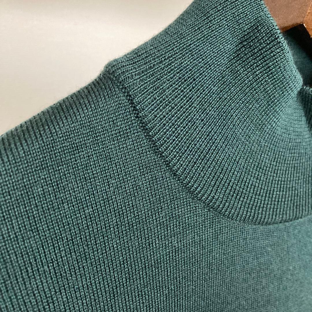 新品Paul Stuart メンズハイネックセーター メリノウール L グリーン