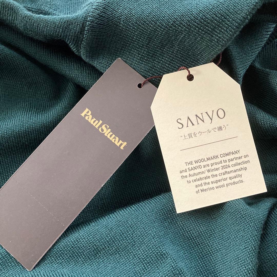 新品Paul Stuart メンズハイネックセーター メリノウール L グリーン
