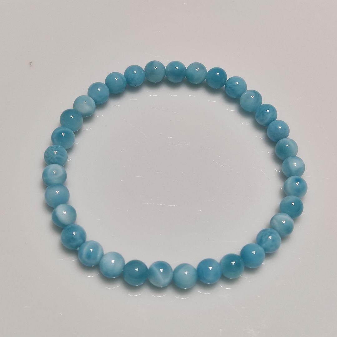 パワーストーン　ブレスレット　ラリマー　6mm　16cm　No.92