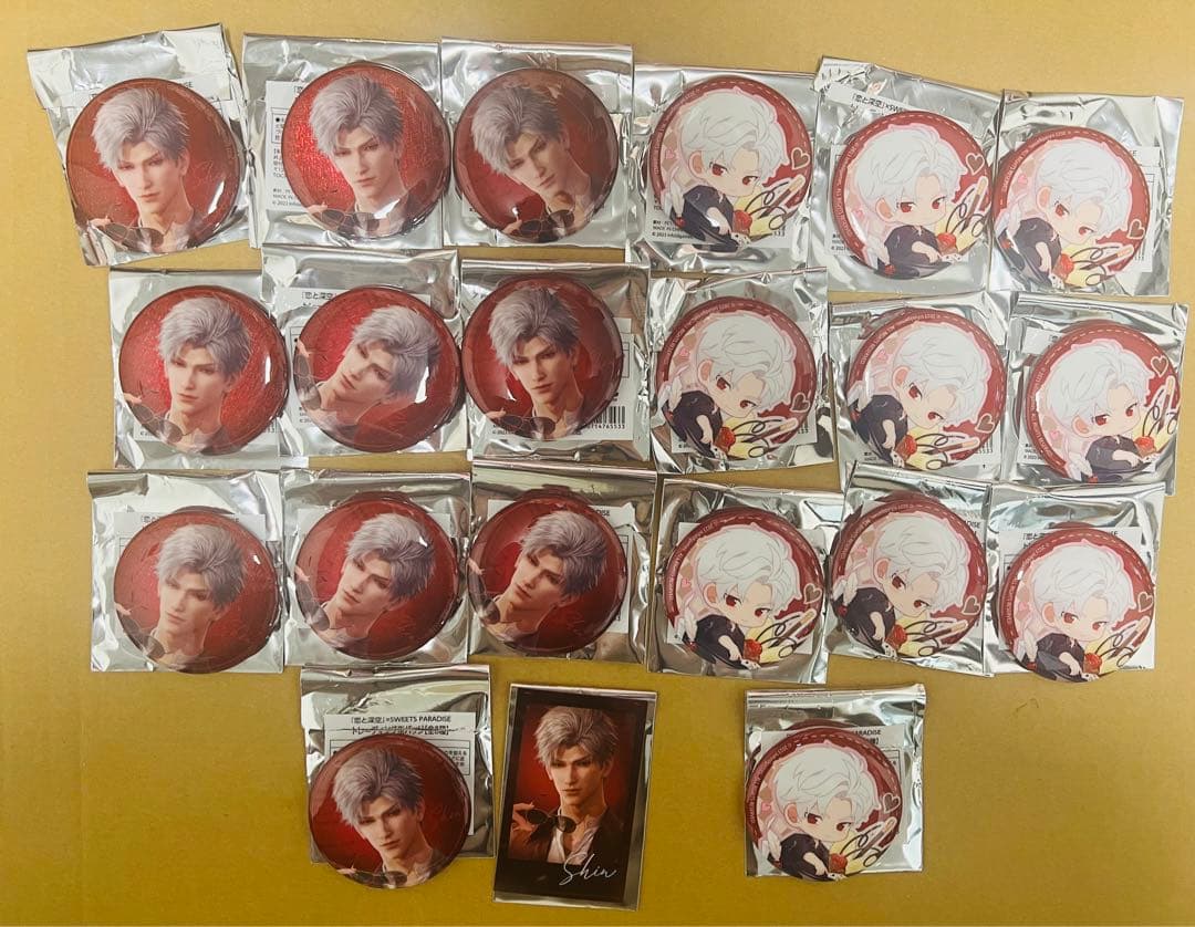 恋と深空 スイパラコラボ シン　缶バッジ 等身SD チェキ風カード