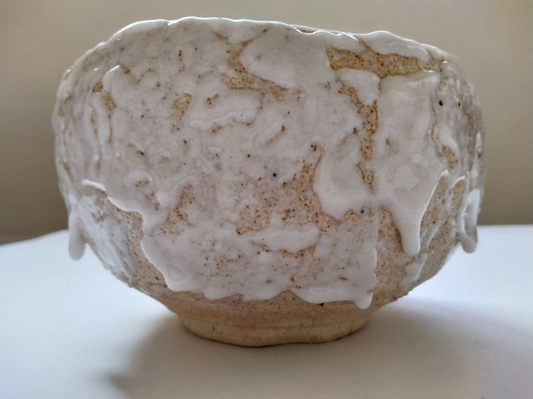 矢野景川　志野茶碗　鉄絵　抹茶碗