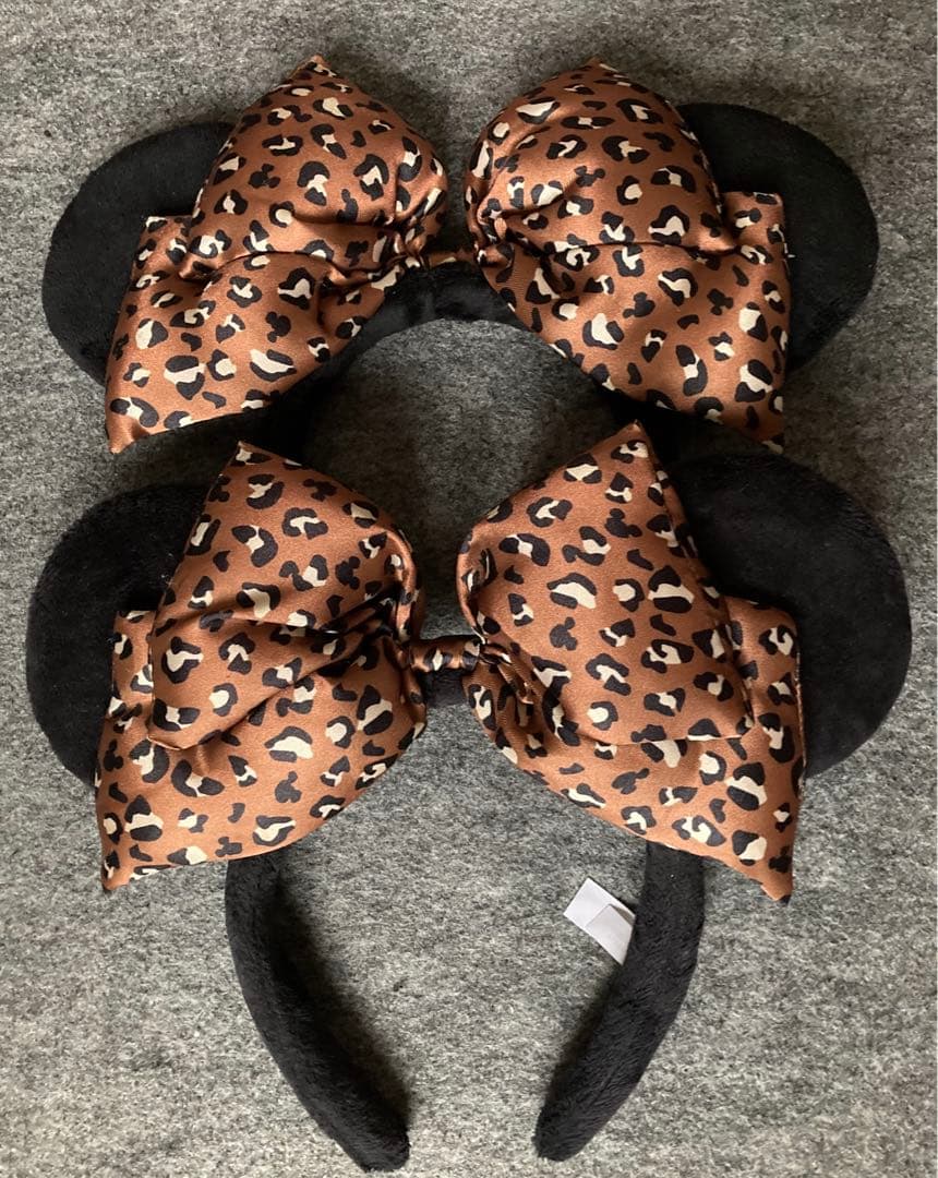 ディズニー　カチューシャ　ミニー ヒョウ柄 2個　ペア お揃い ブラウン　茶色