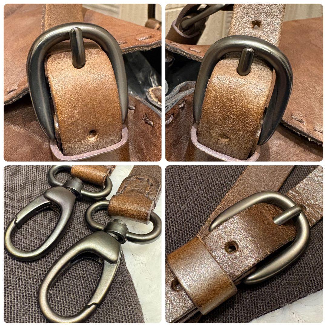 【希少】エンリーベグリン ショルダーバッグ　オールレザー 2way オミノ刺繍