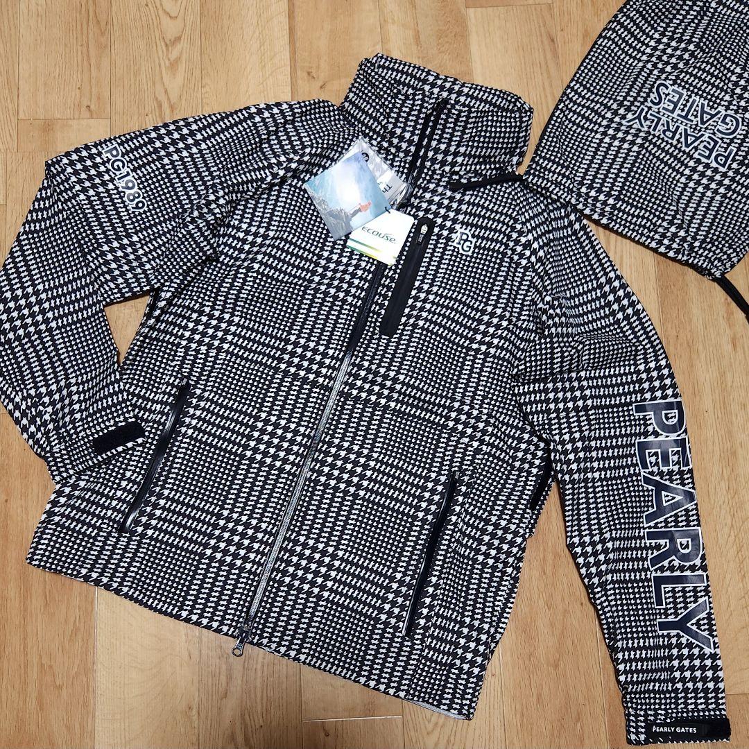新品　パーリーゲイツ　メンズ　レインウエア　上下セットアップ　千鳥柄　サイズ5