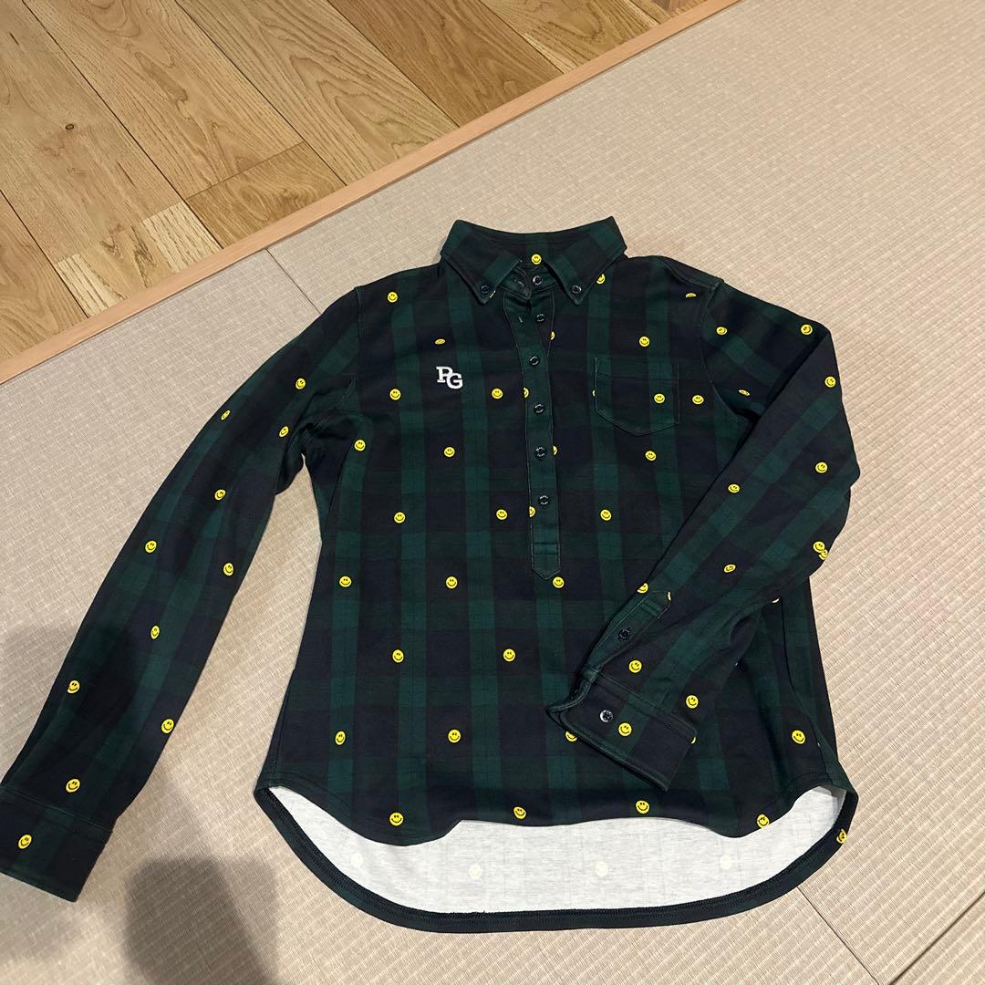 Pearly Gates スマイリーフェイス チェックシャツ