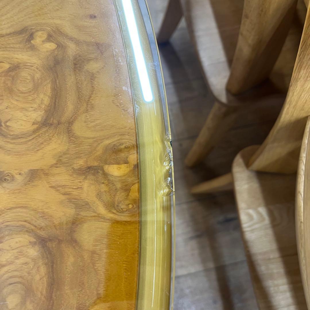 イタリア高級象嵌細工 ラウンドダイニングテーブル（直径110cm）猫脚