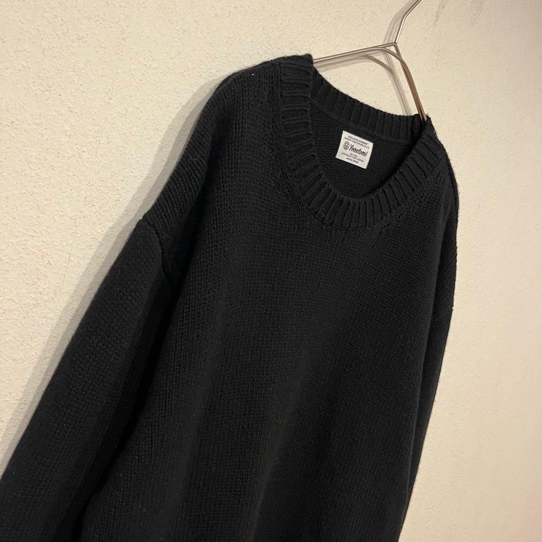 【美品】YONETOMI 24AW ソフトラムウール ニット プルオーバー 黒