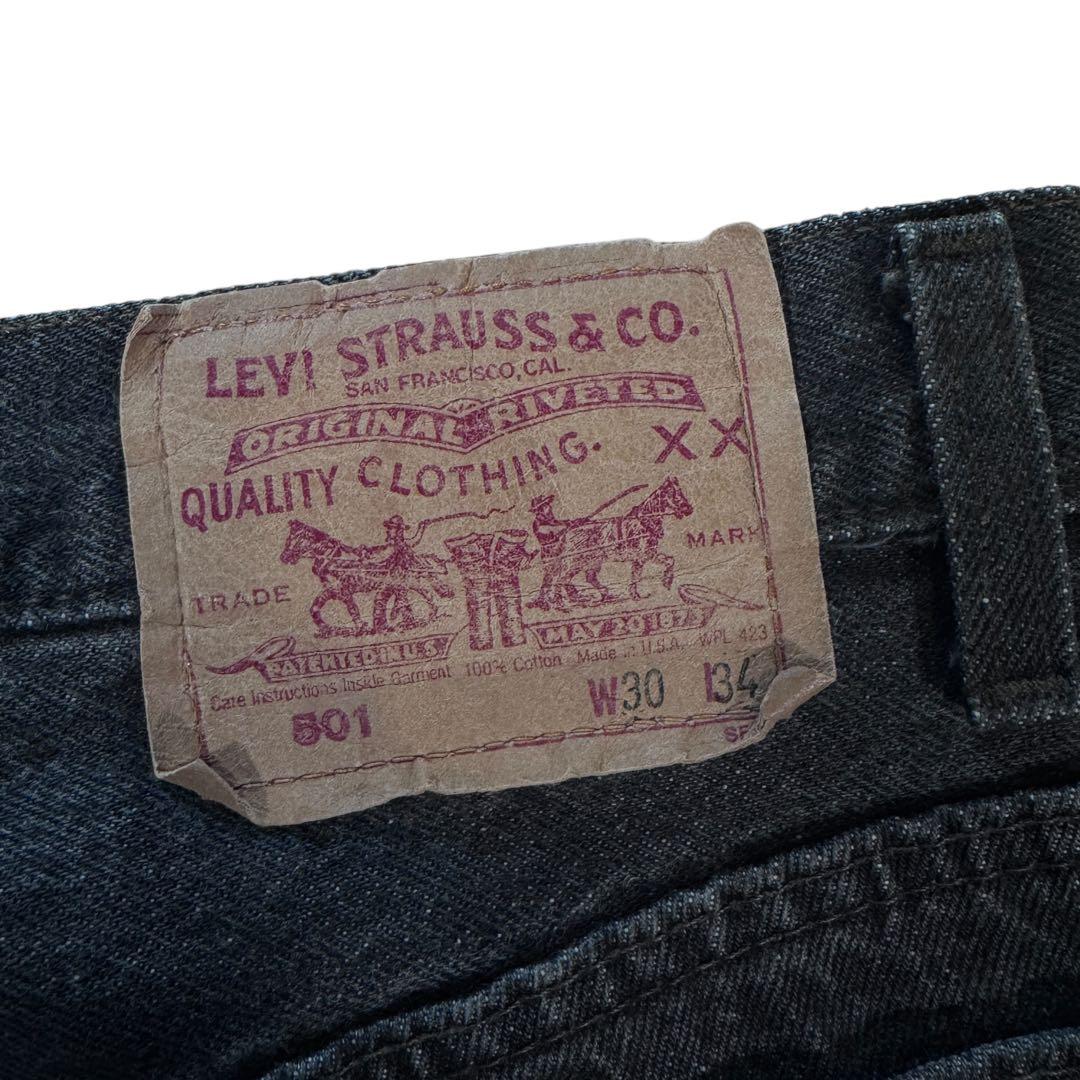 リーバイス 501 ブラックデニム USA製 先染め 89年 テーパード 524