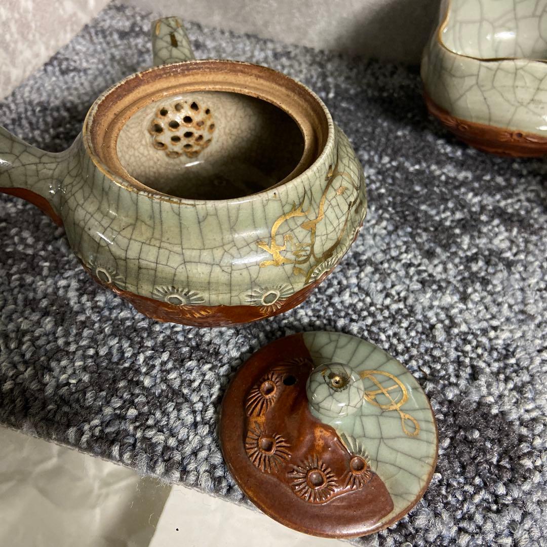 相馬焼　相馬幸山　相馬吉忠　茶器揃い　煎茶揃い　茶器セット　宝瓶　湯さまし　湯呑