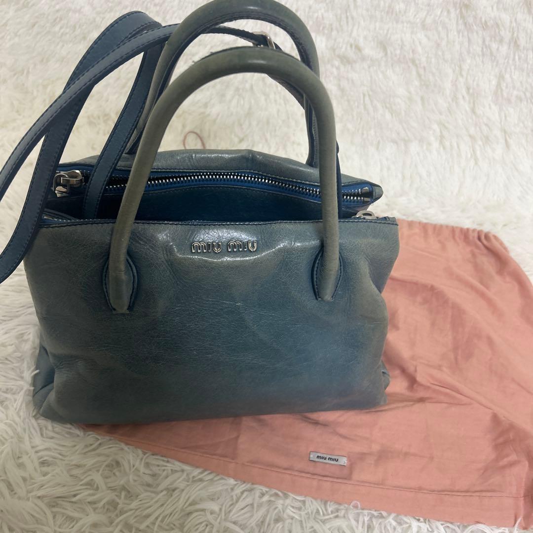 【希少カラー‼️】miumiu ハンドバッグ レザー　2way ショルダー