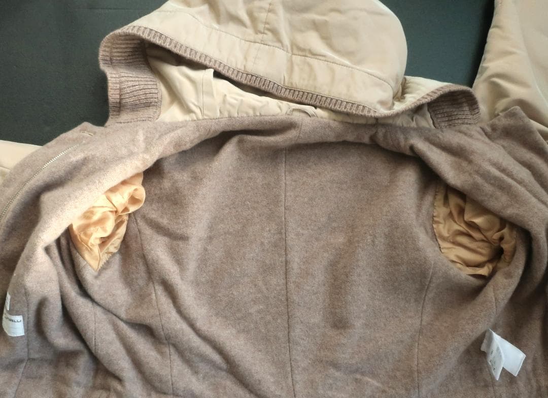 値下BRUNELLO CUCINELLIフード付モッズコート裏地カシミア M～L