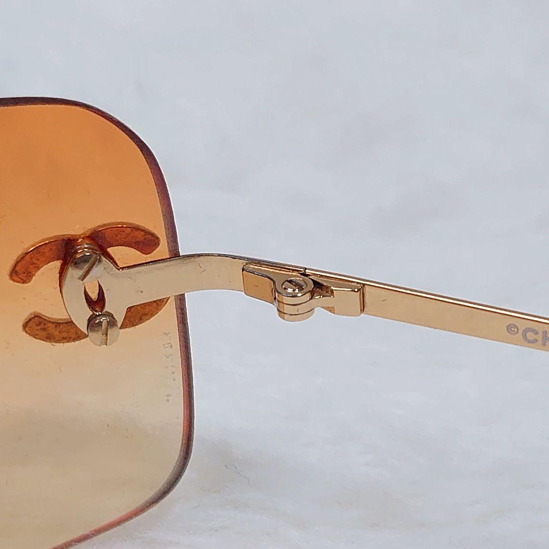 ✨美品✨CHANEL サングラス 4017-D オレンジ ココマーク リムレス
