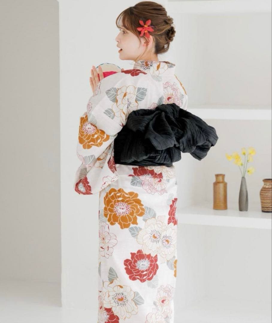 Dita 浴衣【如月の椿】 浴衣4点セット(ゆかた・帯・下駄・腰ひも)