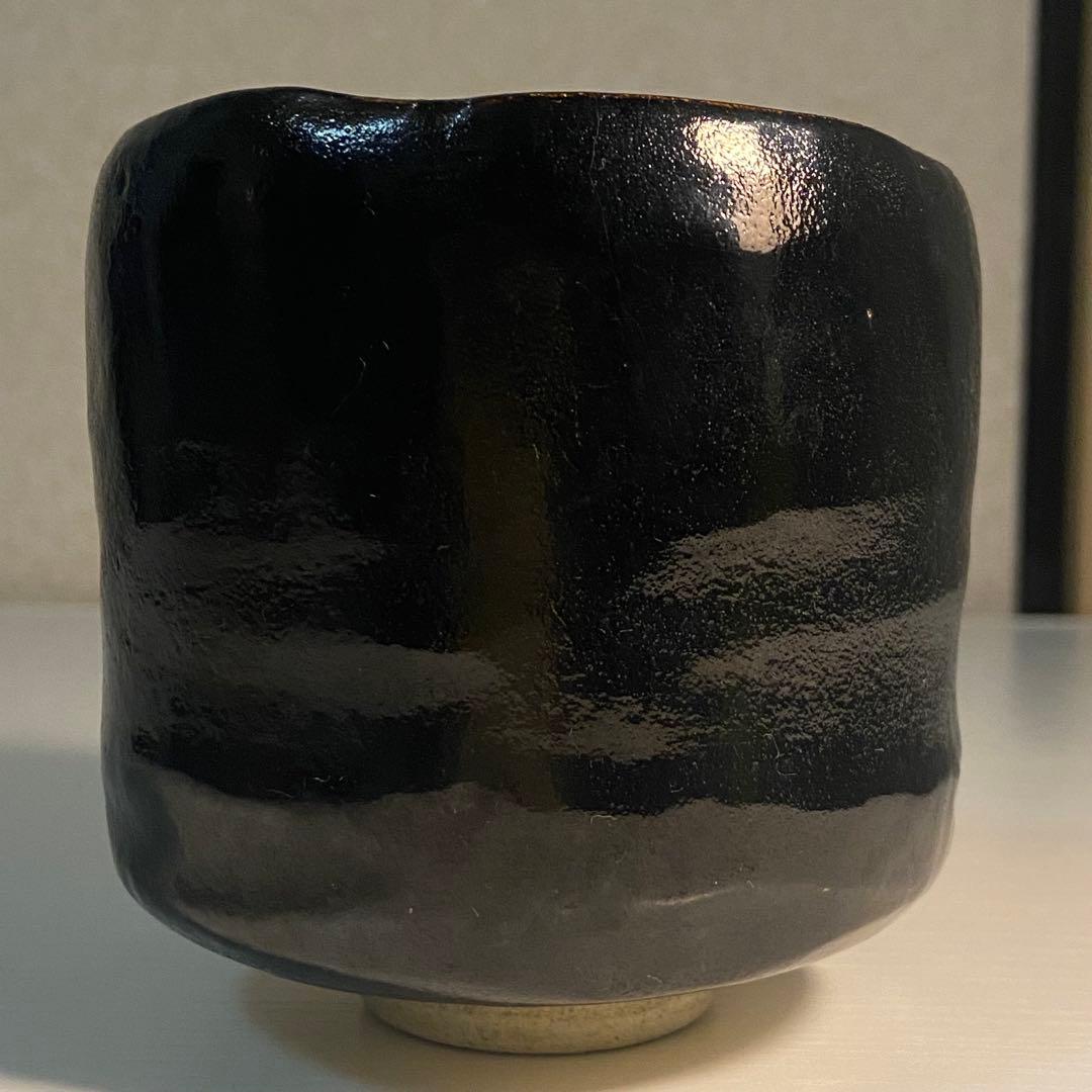 【美品】黒筒茶碗 抹茶 了入？