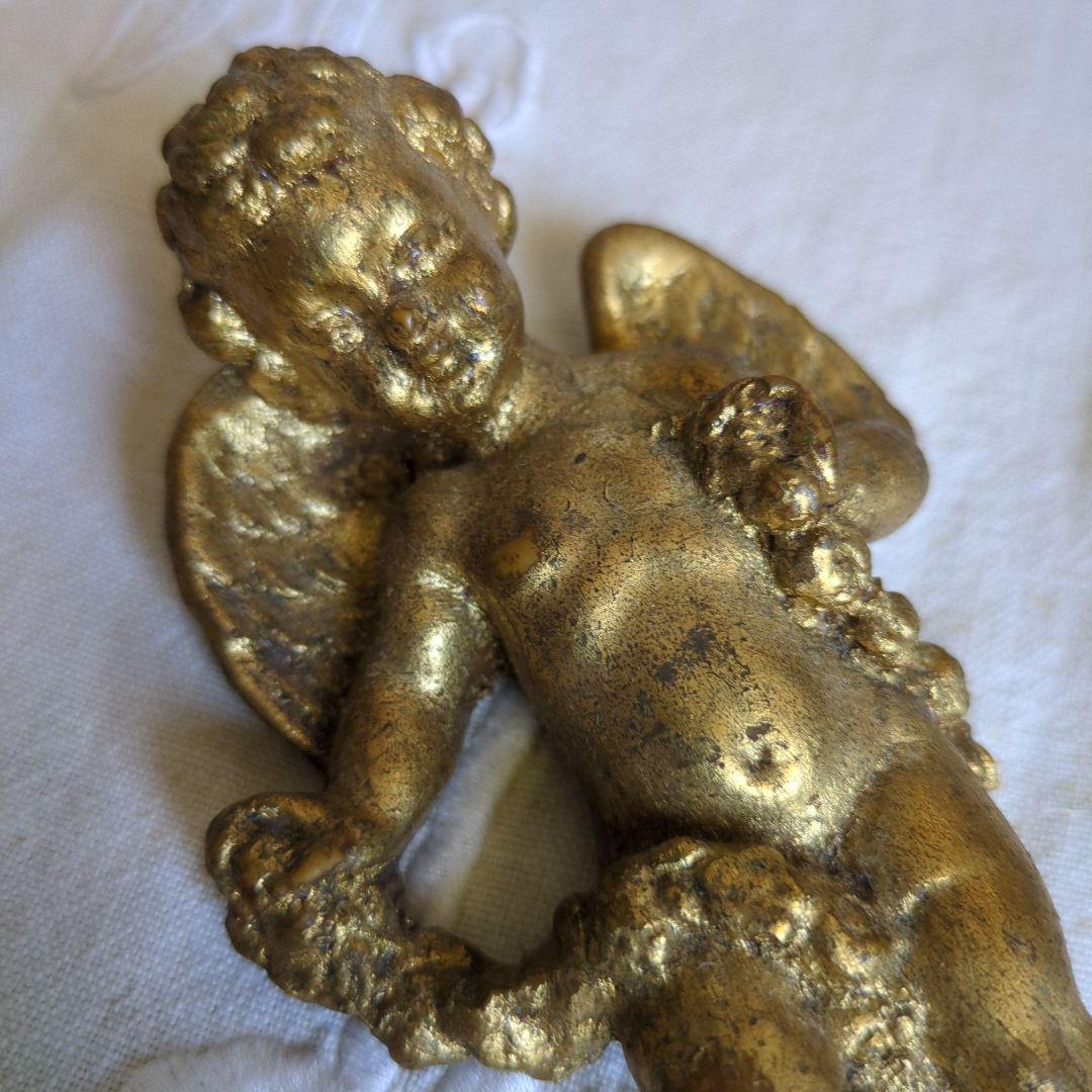 フランスアンティーク 壁飾り 天使 ペア 石膏