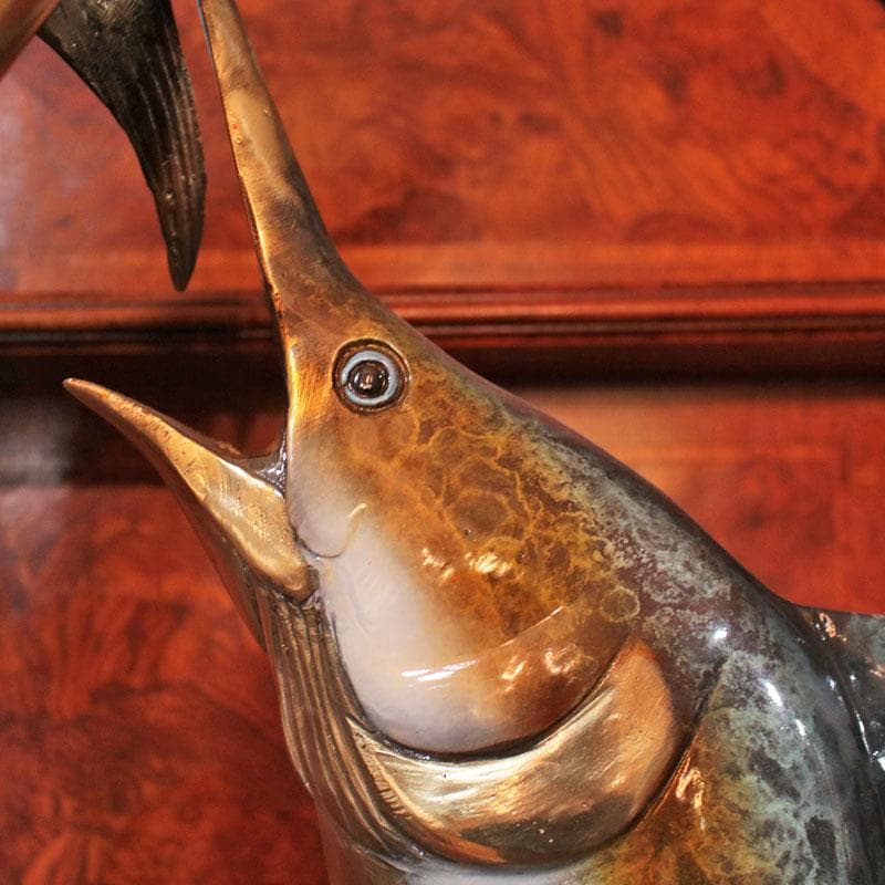 ブロンズ製 カジキマグロ ソードフィッシュ 置物 インテリア 113-443