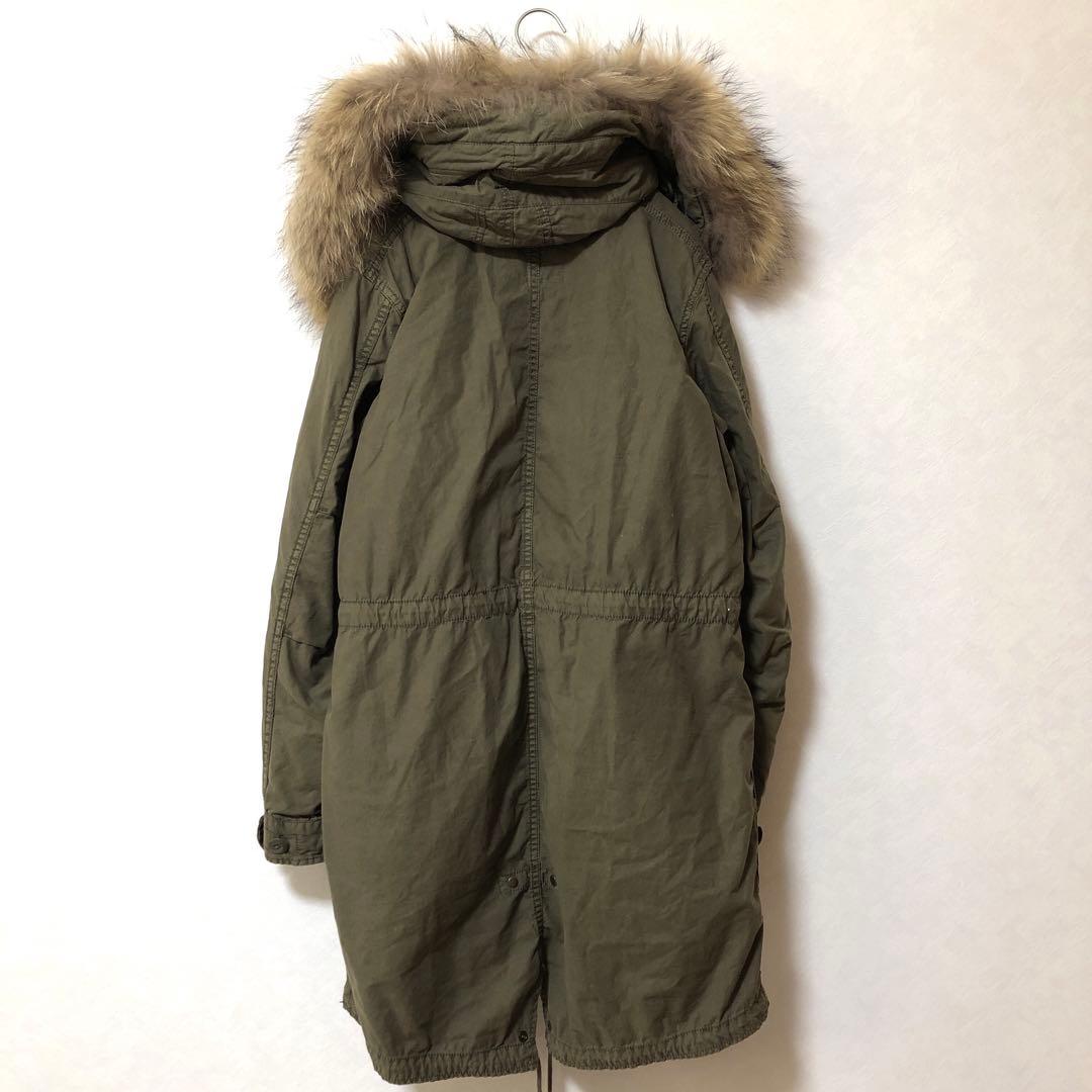 【ゴア】モッズコート ミリタリー キルトインナー ラクーンファー 脱着可能 良品