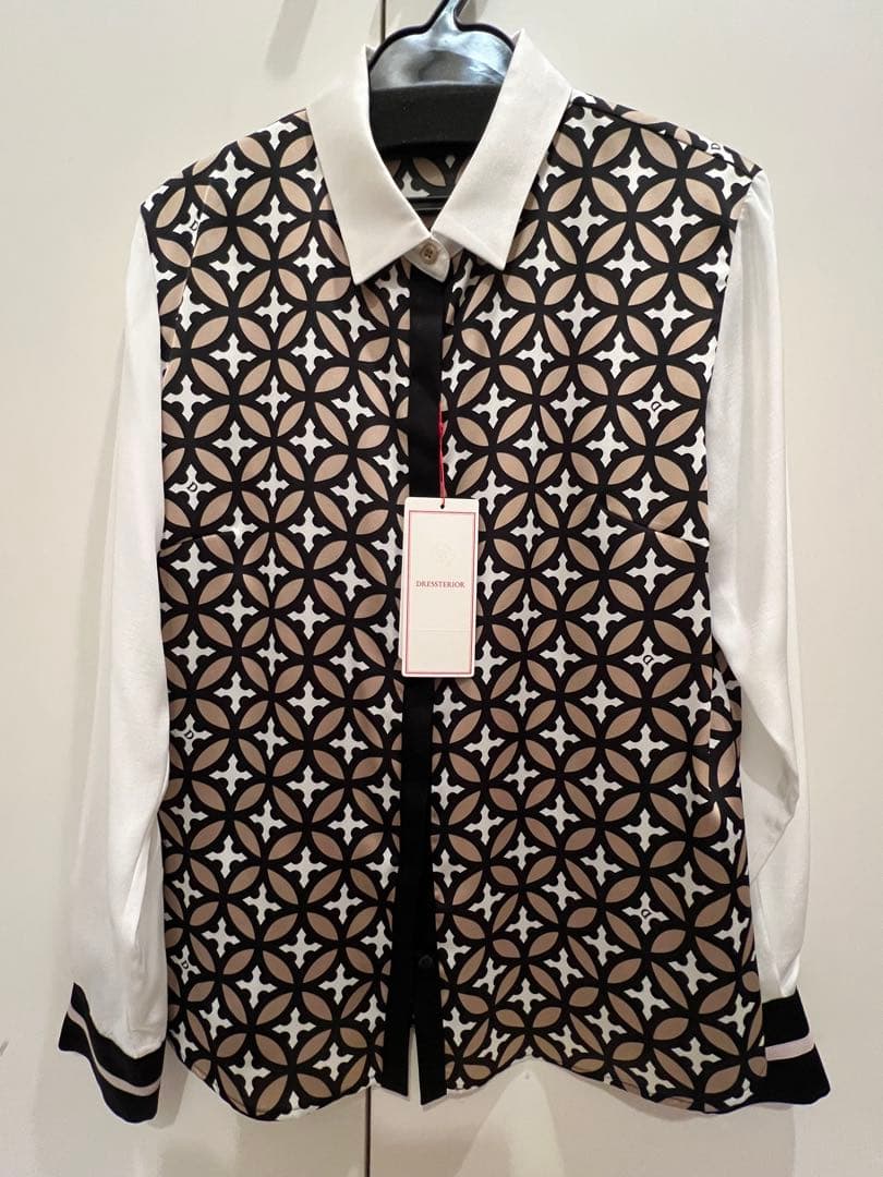 新品・未使用　DRESSTERIOR オーバーラップサークルシャツ　幾何学模様