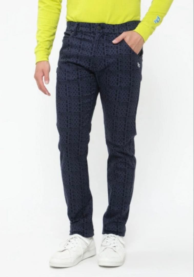 新品 パーリーゲイツ コットンストレッチカルゼ表ピーチパンツ(6)サイズLL/紺