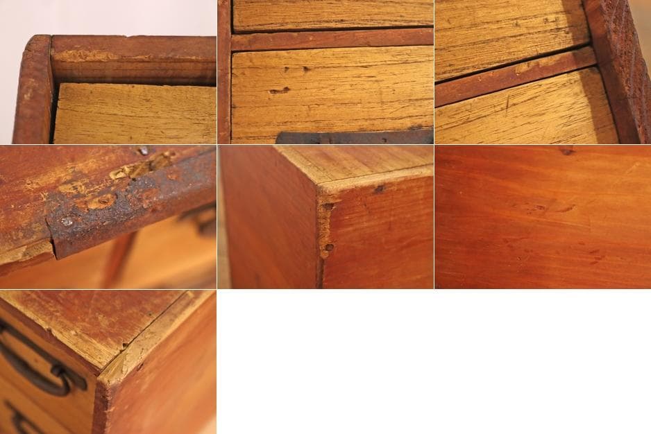 レトロ 卓上 小引き出し 抽斗 5杯 時代物 収納 小物入れ 木製 ヴィンテージ