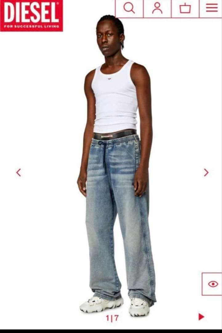 ディーゼル　ストレート　Joggjeans素材　ドローウエスト定価64900円