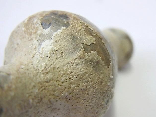 ★Y1417★古代　ガラス 化粧小瓶　銀風化　アイライン顔料壺　ローマ出土