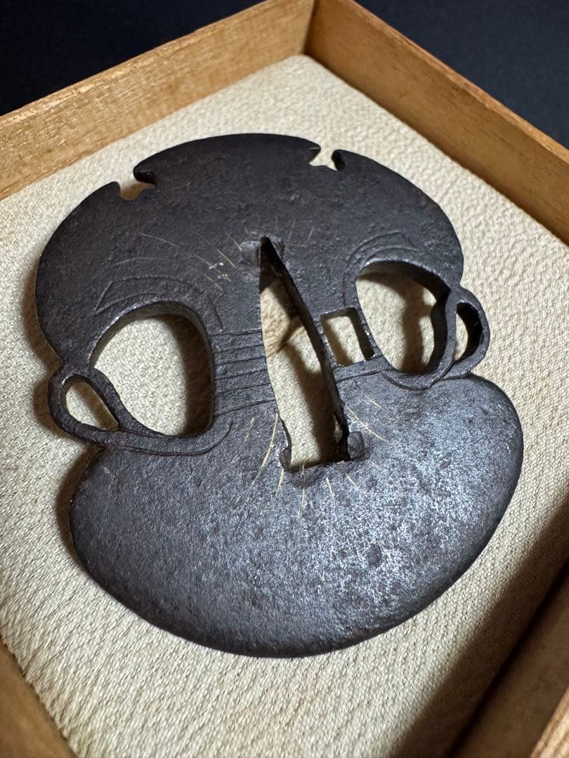 御多福形　元服刀鍔　鉄製 鐔　時代物