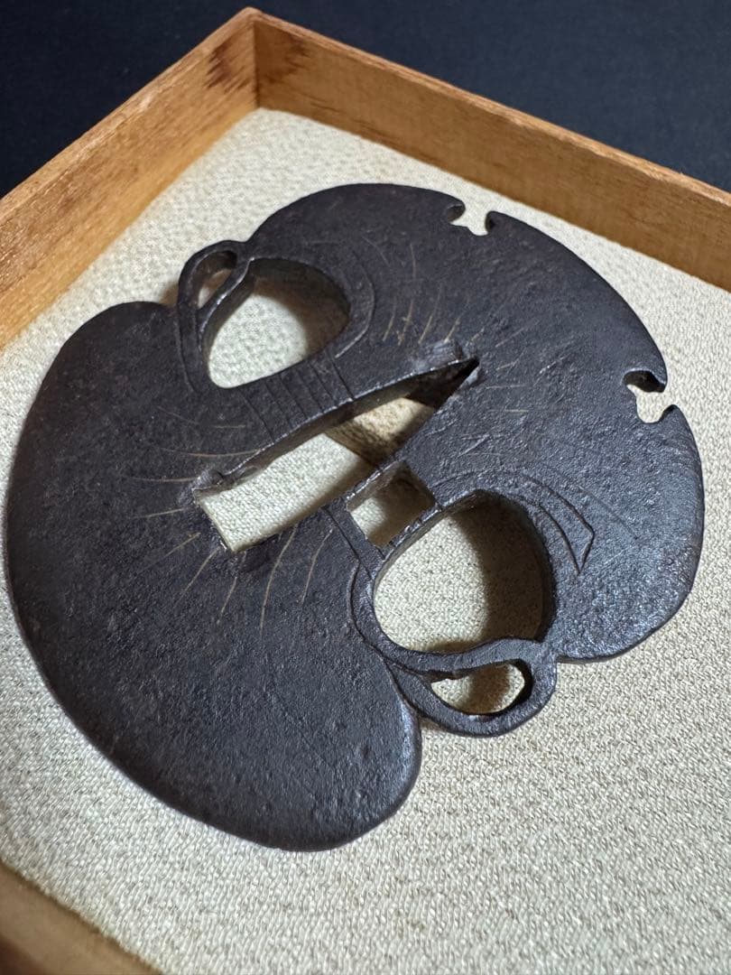 御多福形　元服刀鍔　鉄製 鐔　時代物