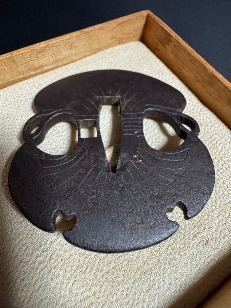 御多福形　元服刀鍔　鉄製 鐔　時代物