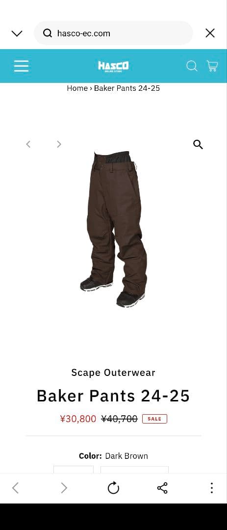 新品未使用　SCAPE M ダークブラウン スノーボードウェア