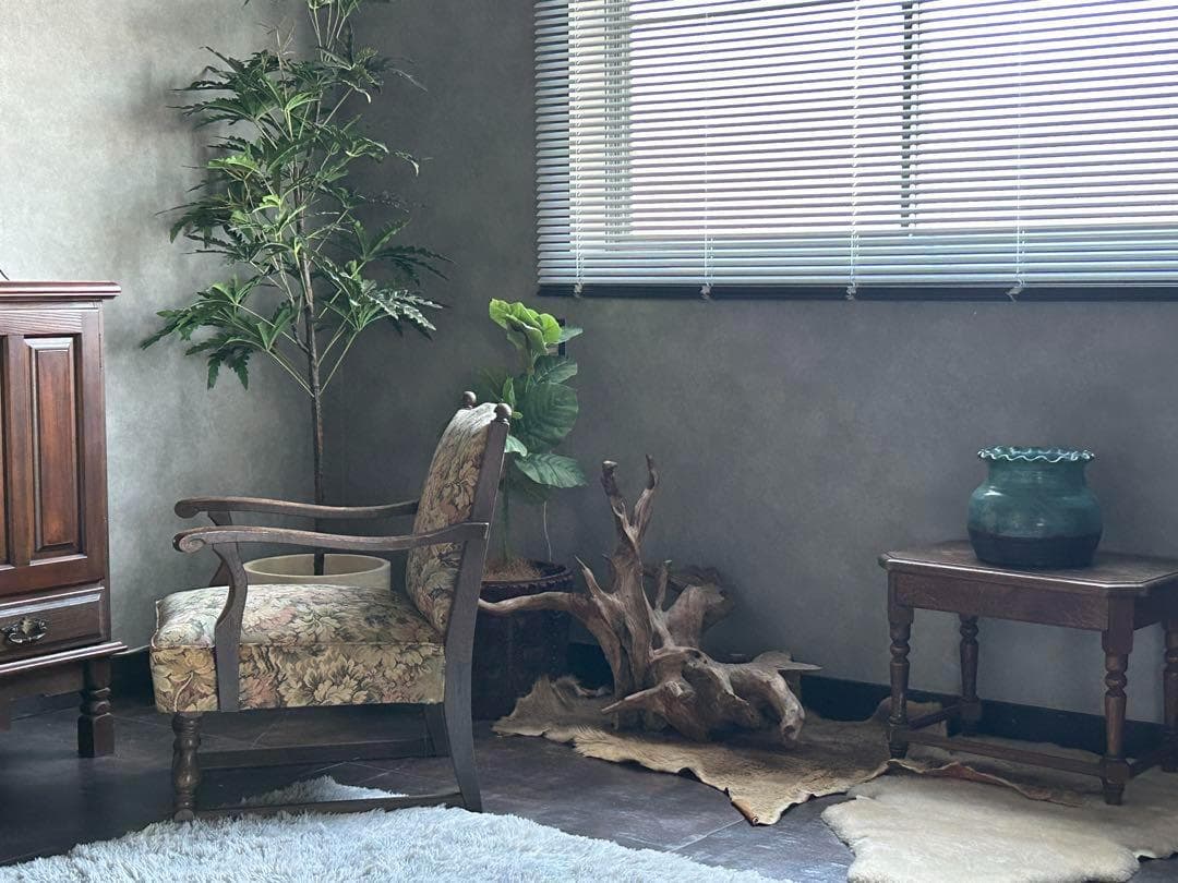 ヴィンテージ　アンティーク　アームチェア　ろくろ調　ソファ　ゴブラン模様