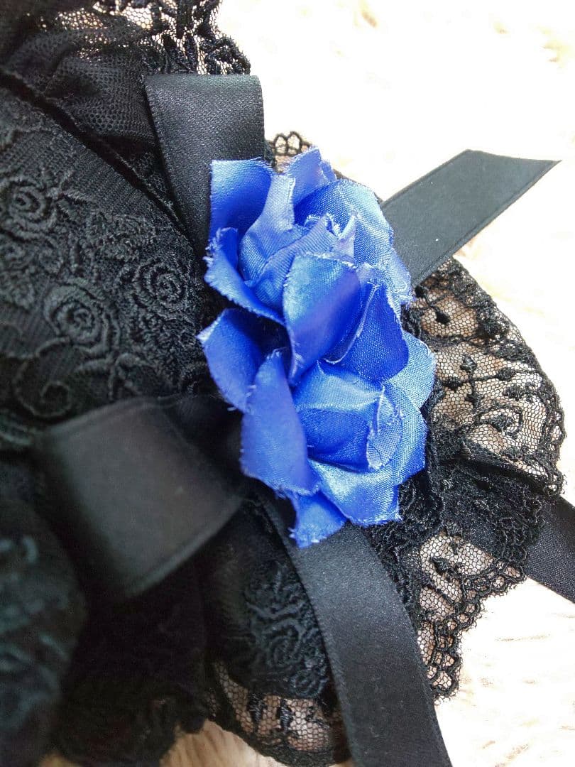 ハ*ー様 モワティエMoi-meme-Moitie青薔薇付きヘッドドレスワイヤー