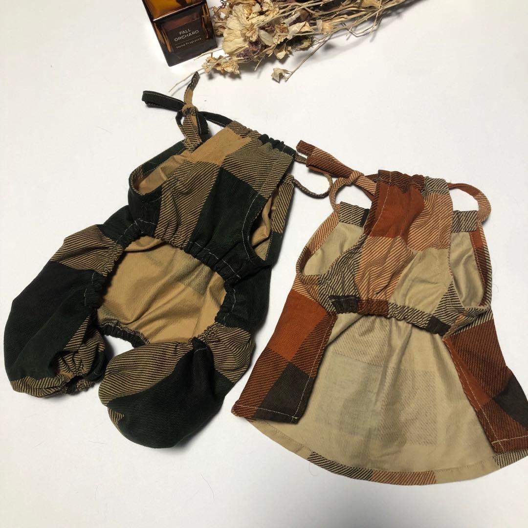 ハンドメイド　後ろギャザーワンピース　オーダー小型犬