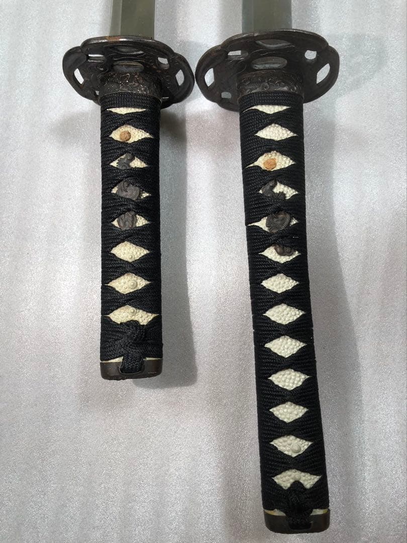 藤巻鞘 模造刀 打刀 脇差 2点セット 鞘付き長さ68/102cm 26A13