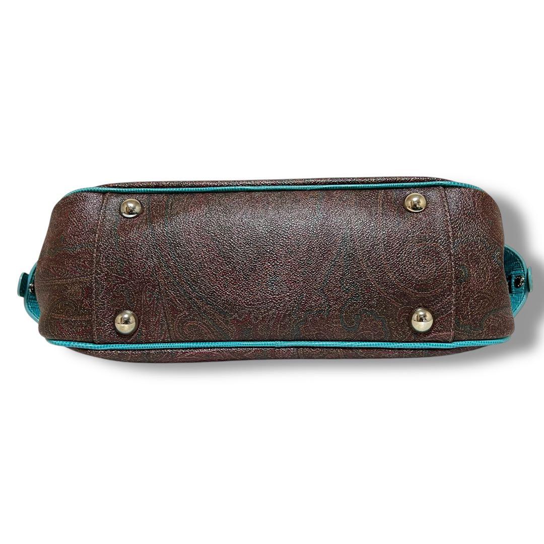 美品 ETRO ミニボストンバッグ ハンドバッグ PVC ペイズリー 保存袋付き