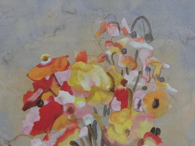 麻田辨自、【ポピー】、希少な額装用画集より、状態良好、新品額装付、日本人画家