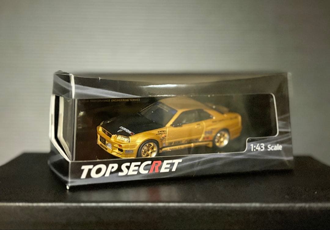 東京オートサロン限定TOP SECRET R34 Gold1/43スケールモデル
